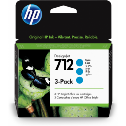 TINTA HP 712 PACK 3 CIAN